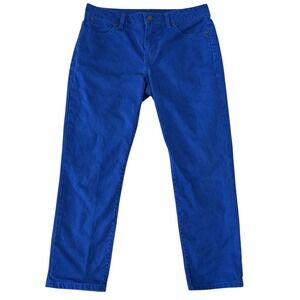 Talbots Signature Slim Crop Pants Size 6 Cobalt Blue Mid Rise 5-Pocket Trousers